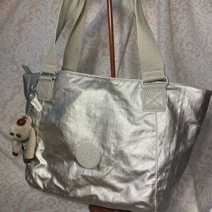 EUC Kipling Metallic Jonesy Tote Bag
